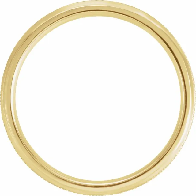 18K Yellow Gold 5 mm ComfortFit Knurled Beveled Edge Band TreasureFineJewelers Rings