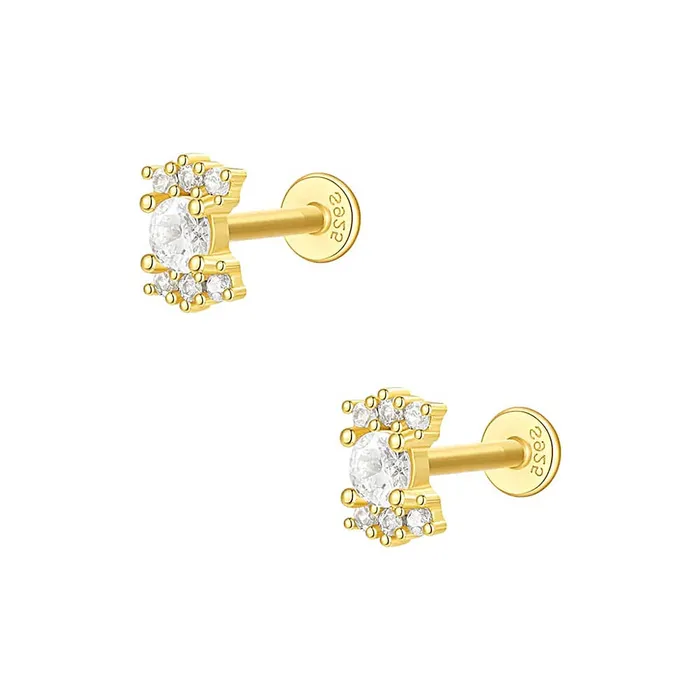 925 Silver Candy Shape CZ Diamond Flat Back Earrings Trendolla Jewelry Earrings 925 Silver Candy Shape CZ Diamond Flat Back Earrings Trendolla Jewelry Earrings