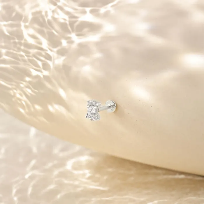 925 Silver Candy Shape CZ Diamond Flat Back Earrings Trendolla Jewelry Earrings