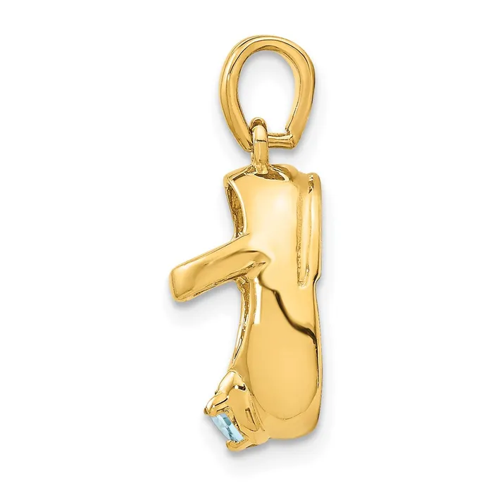 Charm Necklaces 14k 3D MarchSynthetic Stone Engraveable Baby Shoe Charm TreasureFineJewelers