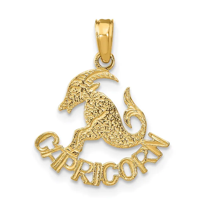 Charm Necklaces 14K CAPRICORN Charm TreasureFineJewelers