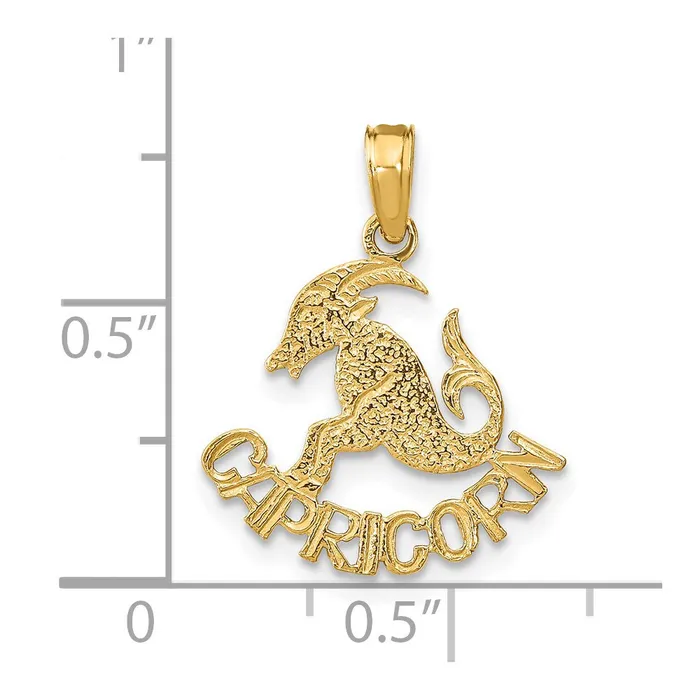 Charm Necklaces 14K CAPRICORN Charm TreasureFineJewelers