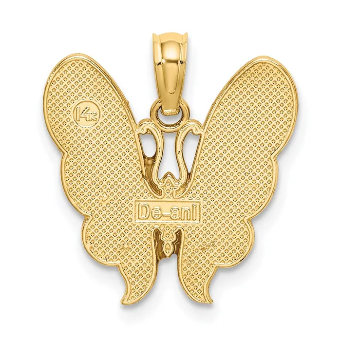 Charm Necklaces 14K w MultiColor Enamel Butterfly Charm TreasureFineJewelers