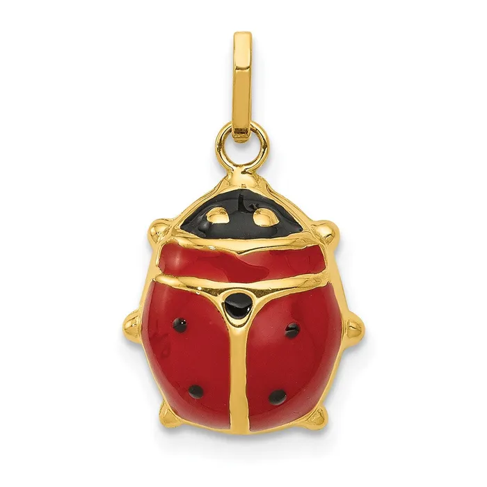 Charm Necklaces 14k Yellow Gold Enameled Ladybug Charm TreasureFineJewelers Charm Necklaces 14k Yellow Gold Enameled Ladybug Charm TreasureFineJewelers