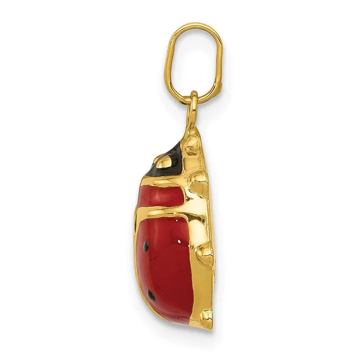Charm Necklaces 14k Yellow Gold Enameled Ladybug Charm TreasureFineJewelers