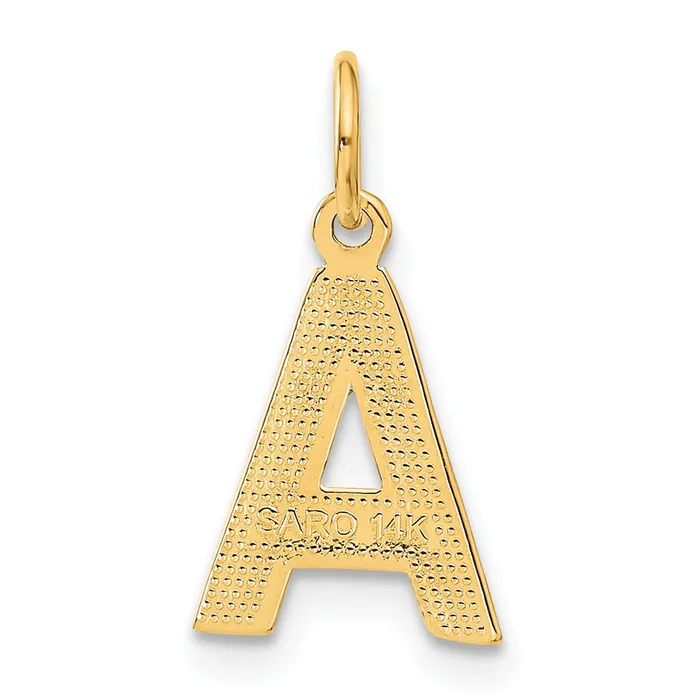 Charm Necklaces 14k Yellow Gold Letter A Initial Charm TreasureFineJewelers
