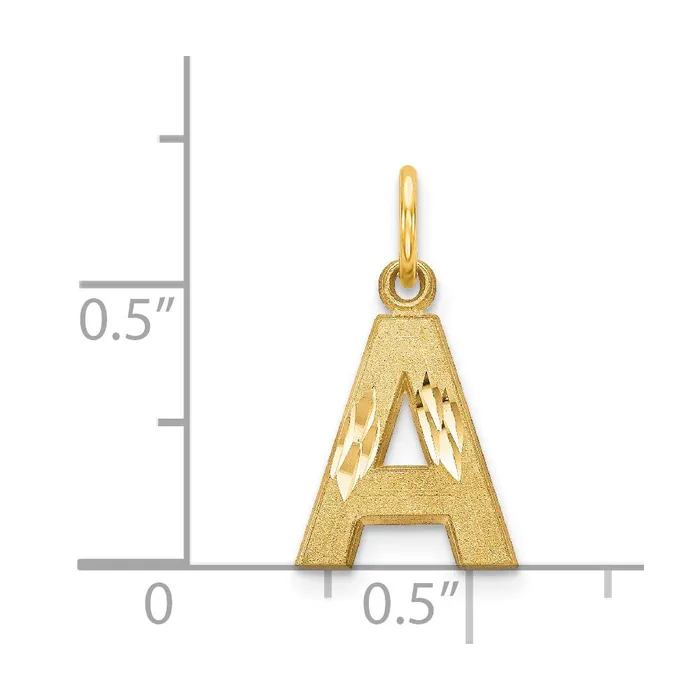 Charm Necklaces 14k Yellow Gold Letter A Initial Charm TreasureFineJewelers