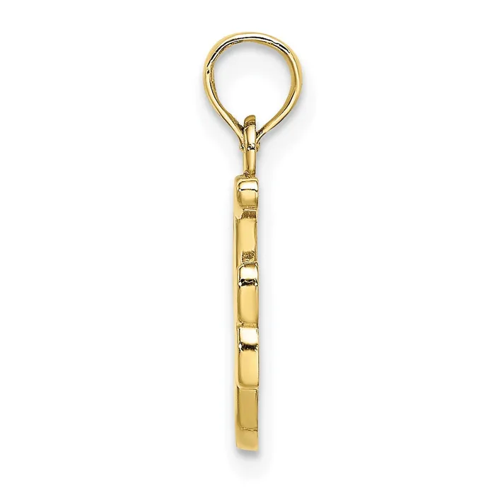 Charm Necklaces TreasureFineJewelers 10k Yellow Gold Polished F Script Initial Charm