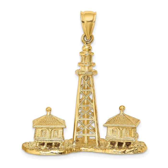 Charm Necklaces TreasureFineJewelers 14K 3D SANIBEL ISLAND Lighthouse Charm Charm Necklaces TreasureFineJewelers 14K 3D SANIBEL ISLAND Lighthouse Charm