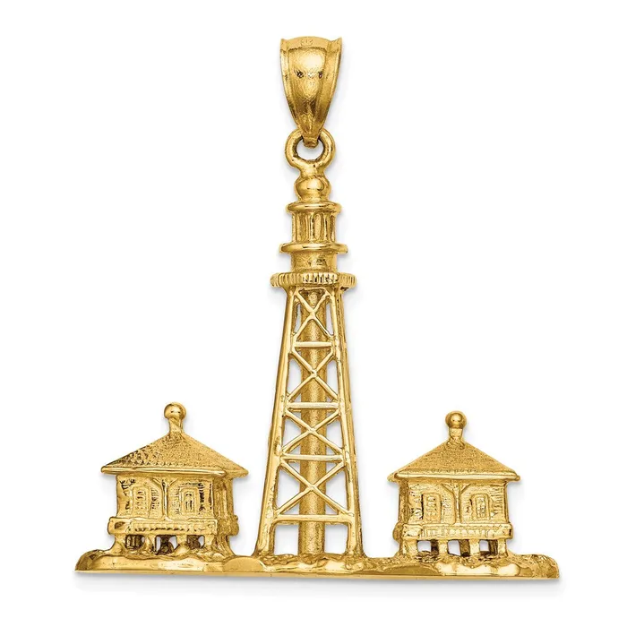 Charm Necklaces TreasureFineJewelers 14K 3D SANIBEL ISLAND Lighthouse Charm