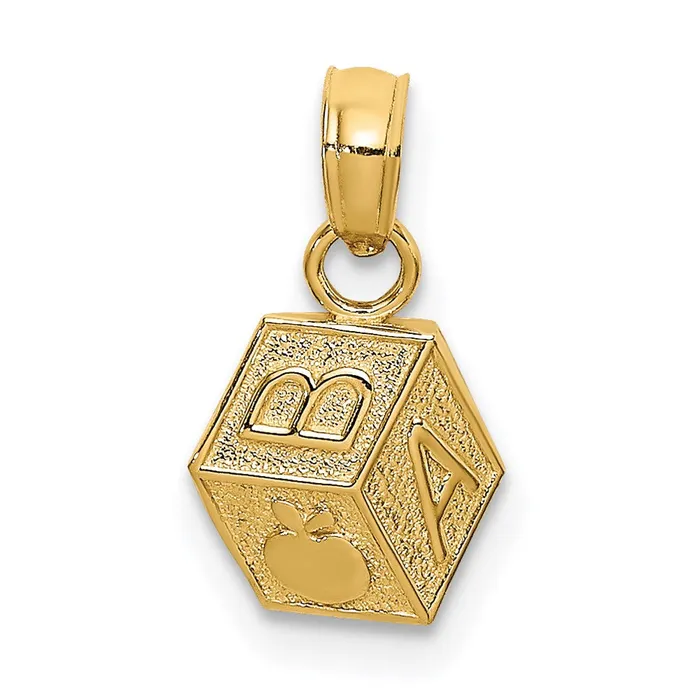 Charm Necklaces TreasureFineJewelers 14k Baby Block Charm