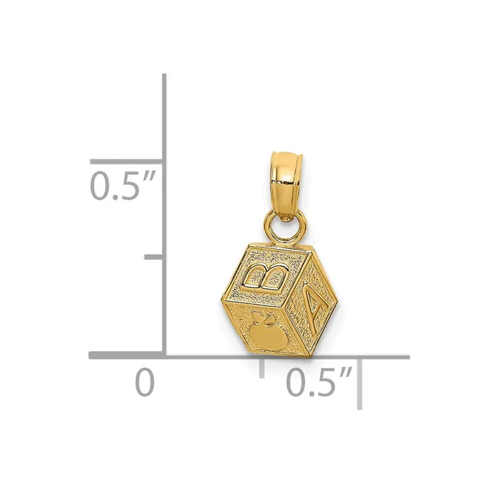 Charm Necklaces TreasureFineJewelers 14k Baby Block Charm