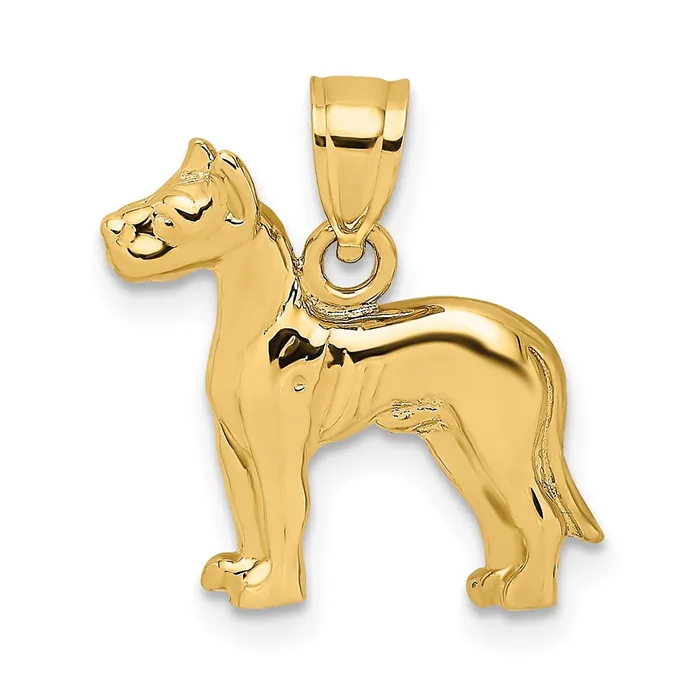 Charm Necklaces TreasureFineJewelers 14K Great Dane Dog Charm