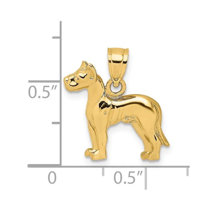 Charm Necklaces TreasureFineJewelers 14K Great Dane Dog Charm