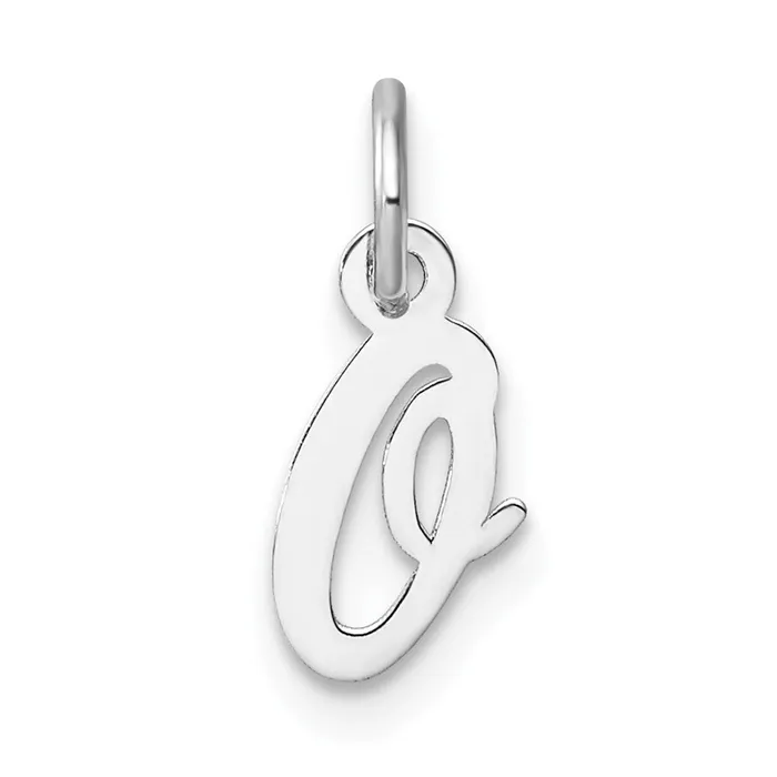 Charm Necklaces TreasureFineJewelers 14k White Gold Small Script Letter O Initial Charm Charm Necklaces TreasureFineJewelers 14k White Gold Small Script Letter O Initial Charm