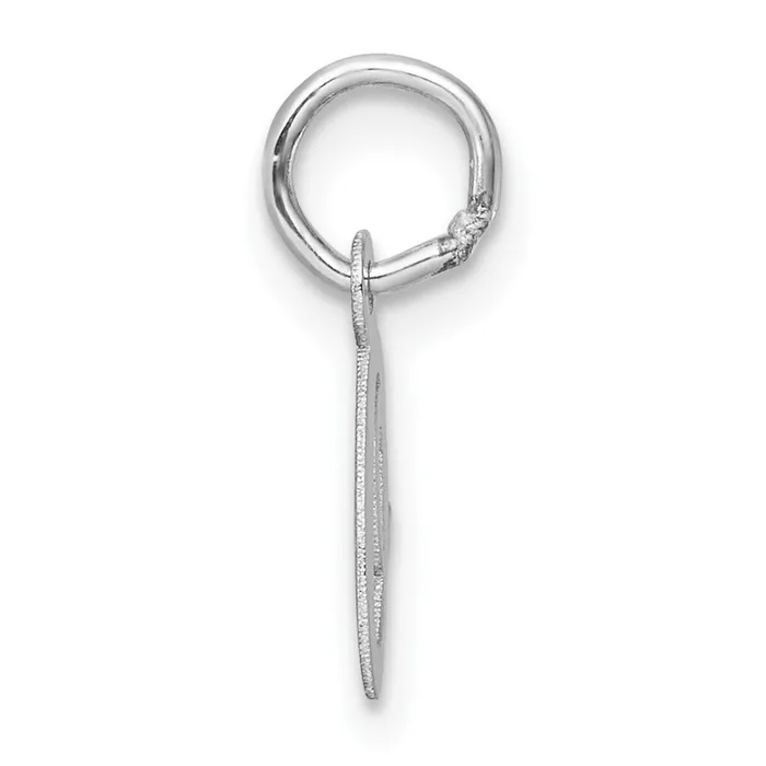 Charm Necklaces TreasureFineJewelers 14k White Gold Small Script Letter O Initial Charm