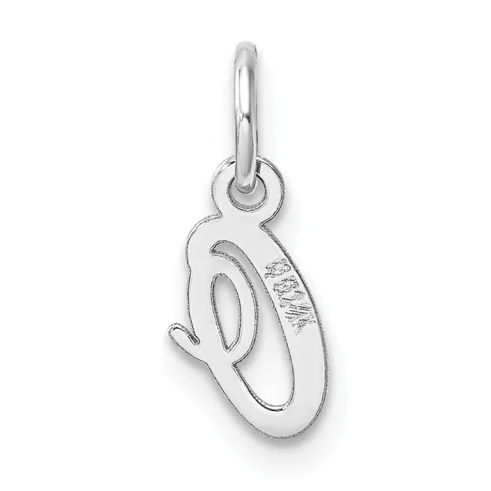 Charm Necklaces TreasureFineJewelers 14k White Gold Small Script Letter O Initial Charm