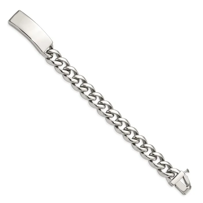 Chisel Stainless Steel Polished Curb Chain 85 inch ID Bracelet TreasureFineJewelers Bracelets