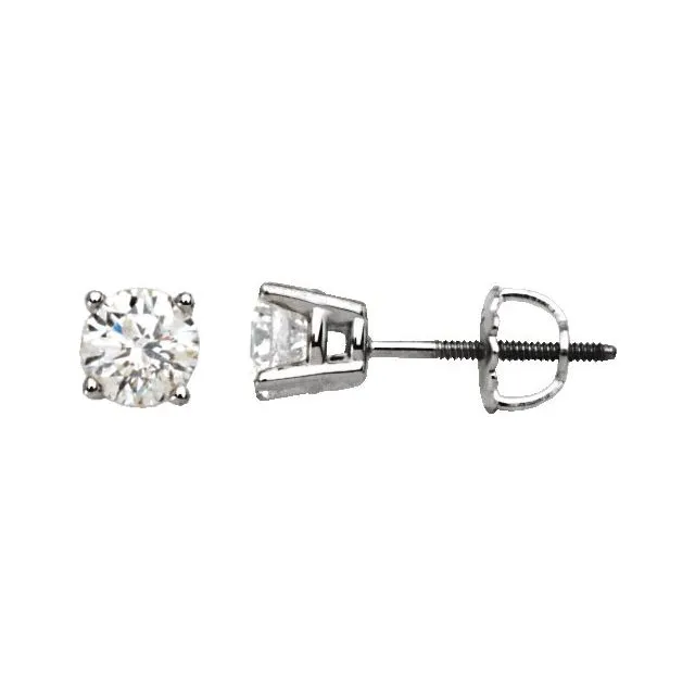 Earrings TreasureFineJewelers 14K White 12 CTW Diamond Stud Earrings