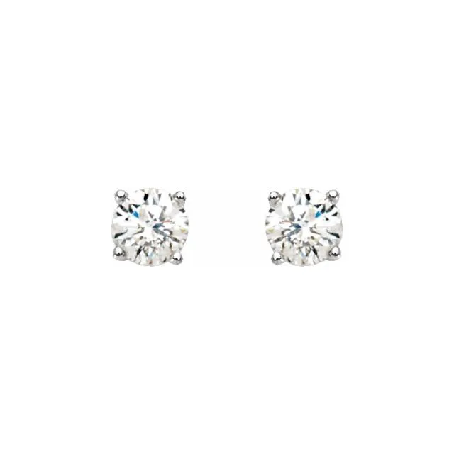Earrings TreasureFineJewelers 14K White 12 CTW Diamond Stud Earrings