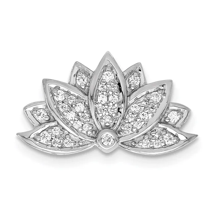 Earrings TreasureFineJewelers 14k White Gold 15ct Diamond Lotus Flower Chain Slide Earrings TreasureFineJewelers 14k White Gold 15ct Diamond Lotus Flower Chain Slide