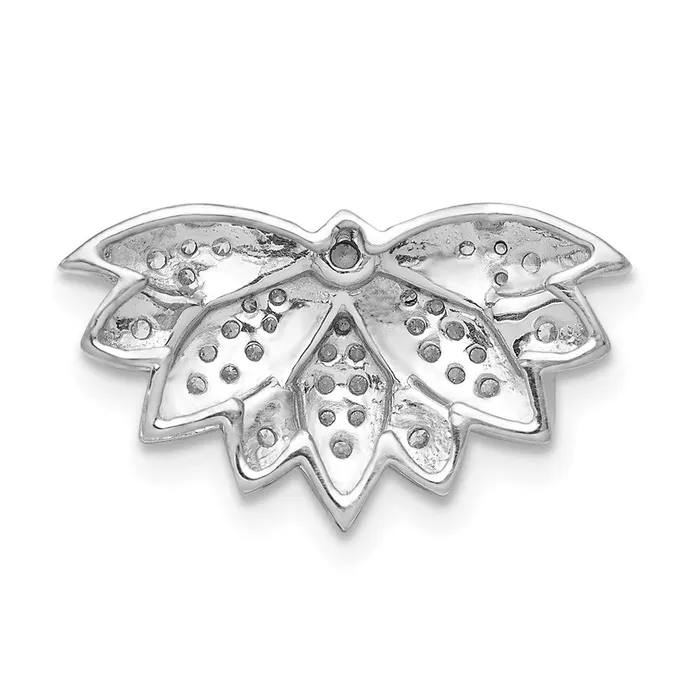 Earrings TreasureFineJewelers 14k White Gold 15ct Diamond Lotus Flower Chain Slide