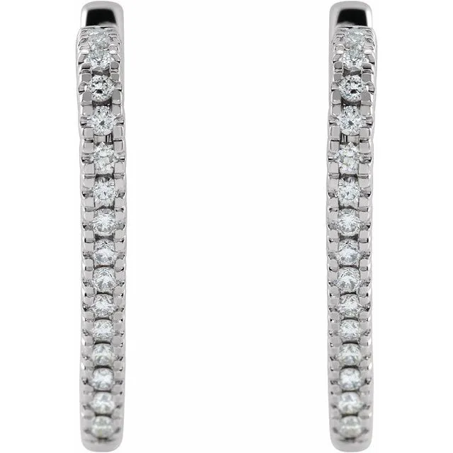 Earrings TreasureFineJewelers 14K White Gold 58 CTW Natural Diamond Heart Earrings