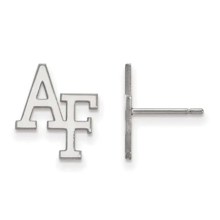 Earrings TreasureFineJewelers 14k White Gold United States Air Force Academy AF Small Post Earrings Earrings TreasureFineJewelers 14k White Gold United States Air Force Academy AF Small Post Earrings