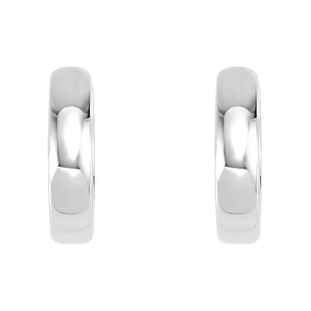 Earrings TreasureFineJewelers Platinum 115 mm Hinged Huggie Hoop Earrings