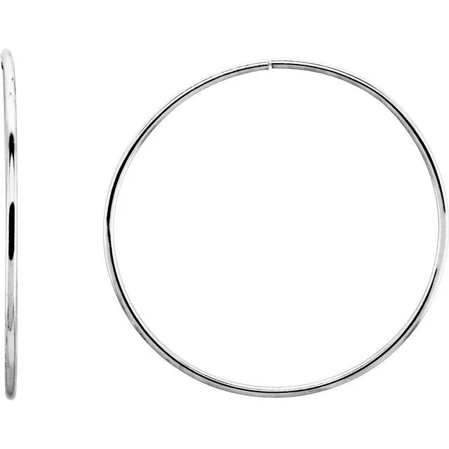 Earrings TreasureFineJewelers Sterling Silver 51 mm Endless Hoop Tube Earrings Earrings TreasureFineJewelers Sterling Silver 51 mm Endless Hoop Tube Earrings