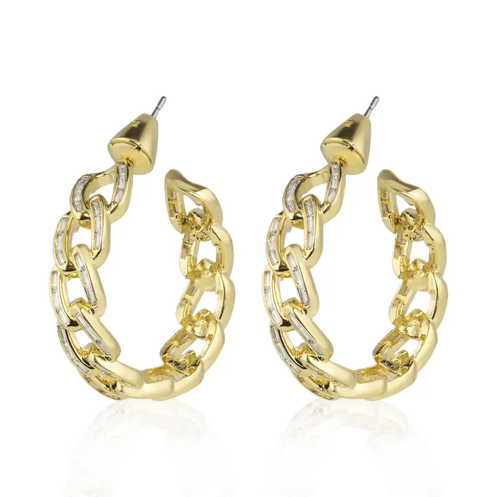 Earrings vendorunknown Chain Gang Small Hoop EarringsGunmetal