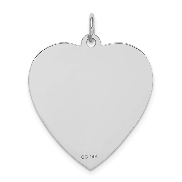 Necklaces 14k White Gold WG HeartShaped Enameled Medical Jewelry Pendant TreasureFineJewelers