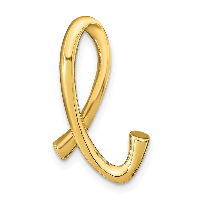 Necklaces 14k Yellow Gold Polished Letter L Initial Slide TreasureFineJewelers