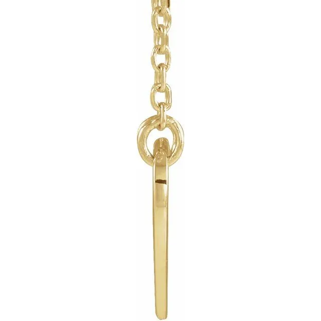 Necklaces 14K Yellow Pierced Cross Heart 1618 Necklace TreasureFineJewelers