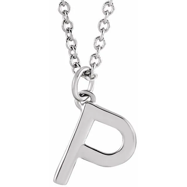 Necklaces Platinum Initial P Dangle 18 Necklace TreasureFineJewelers