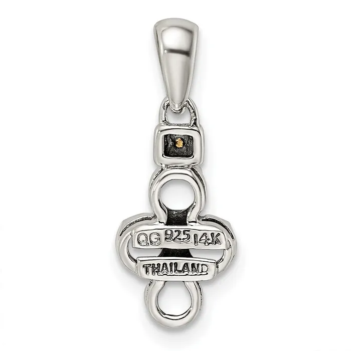 Necklaces Sterling Silver 14k Fourstone and Diamond Mothers Pendant TreasureFineJewelers