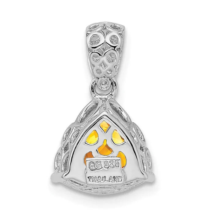 Necklaces Sterling Silver Rhodiumplated Citrine Pendant TreasureFineJewelers
