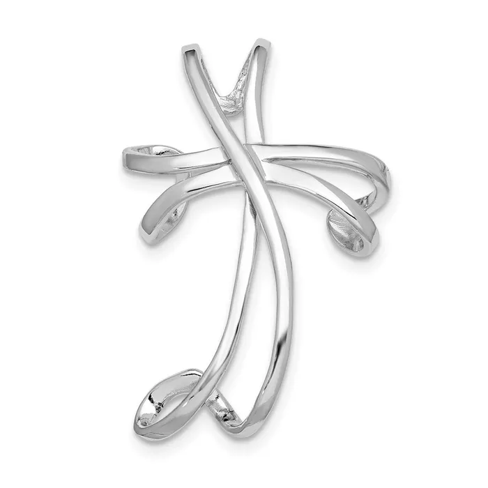 Necklaces Sterling Silver Rhodiumplated Cross Chain Slide Pendant TreasureFineJewelers Necklaces Sterling Silver Rhodiumplated Cross Chain Slide Pendant TreasureFineJewelers