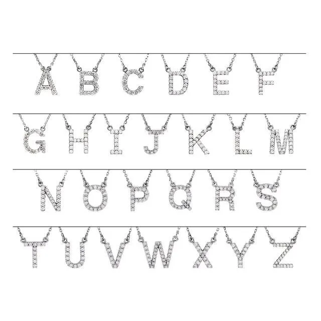 Necklaces TreasureFineJewelers 14K Rose Gold 16 CTW Natural Diamond Initial S 16 Necklace