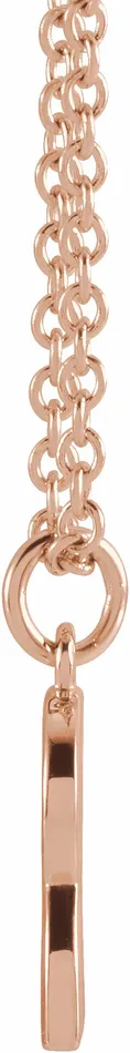 Necklaces TreasureFineJewelers 14K Rose Gold Initial Q Dangle 18 Necklace