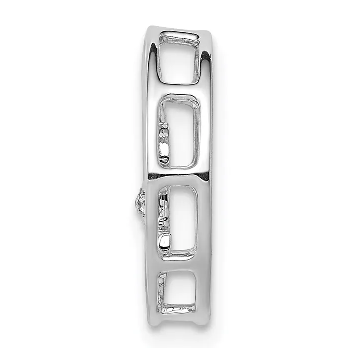 Necklaces TreasureFineJewelers 14k White Gold 01ct Diamond Fleur De Lis Chain Slide