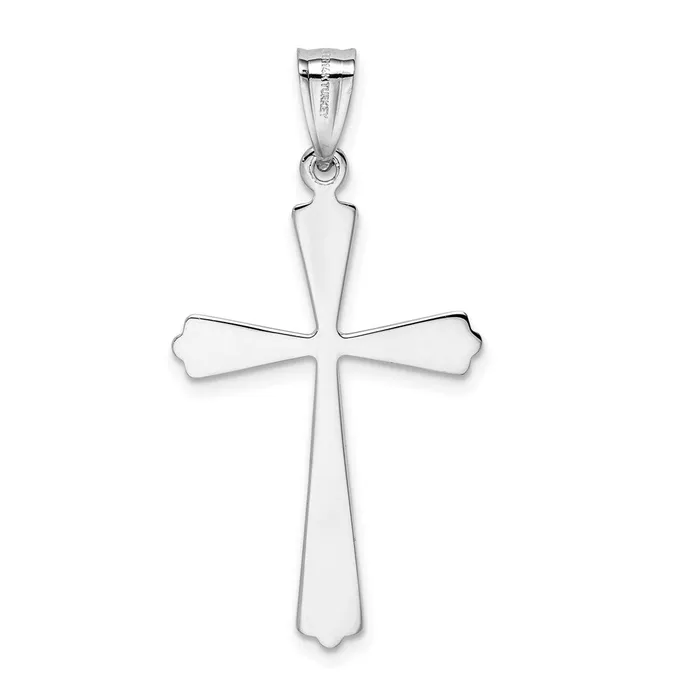 Necklaces TreasureFineJewelers 14k White Gold Polished Cross Pendant