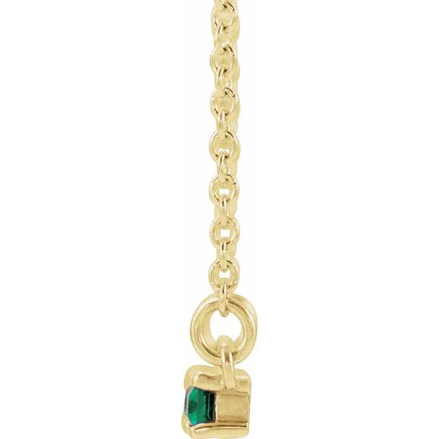 Necklaces TreasureFineJewelers 14K Yellow Emerald 15 CTW Diamond Bar 1618 Necklace