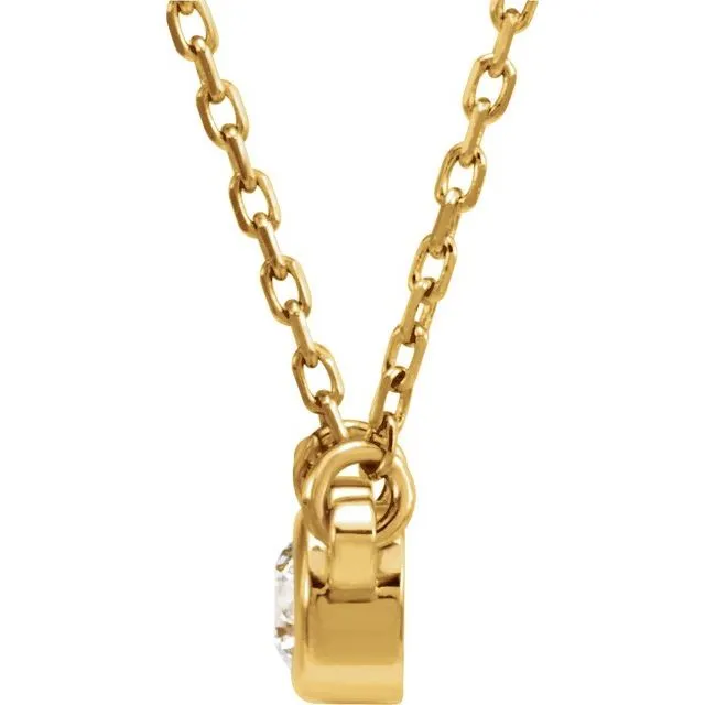 Necklaces TreasureFineJewelers 14K Yellow Gold 14 CT Natural Diamond Solitaire 18 Necklace