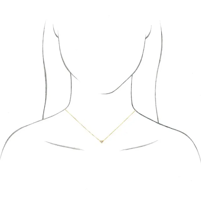Necklaces TreasureFineJewelers 14K Yellow Gold 14 CT Natural Diamond Solitaire 18 Necklace