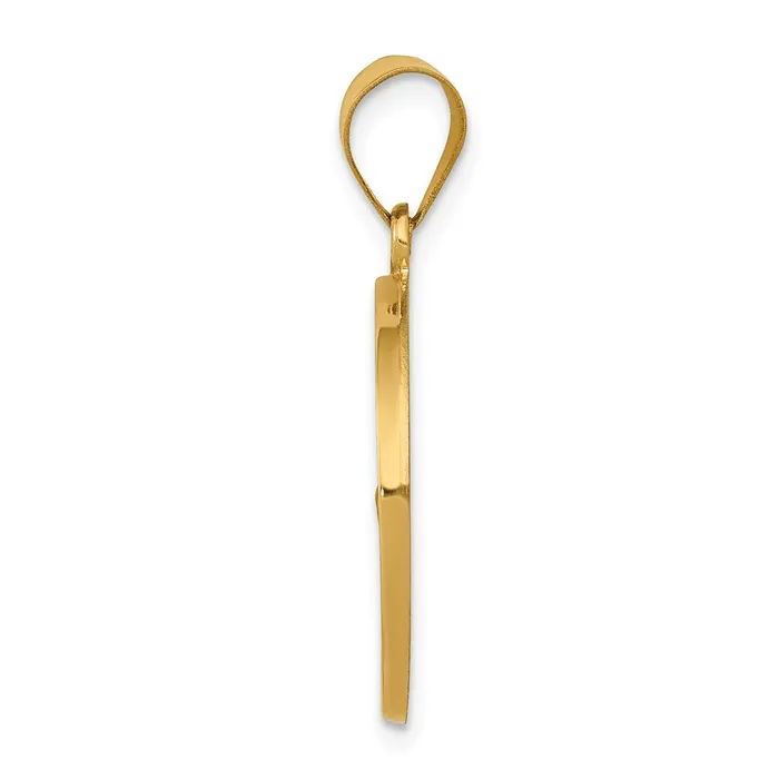 Necklaces TreasureFineJewelers 14k Yellow Gold Polished and Satin St Francis Medal Hollow Pendant
