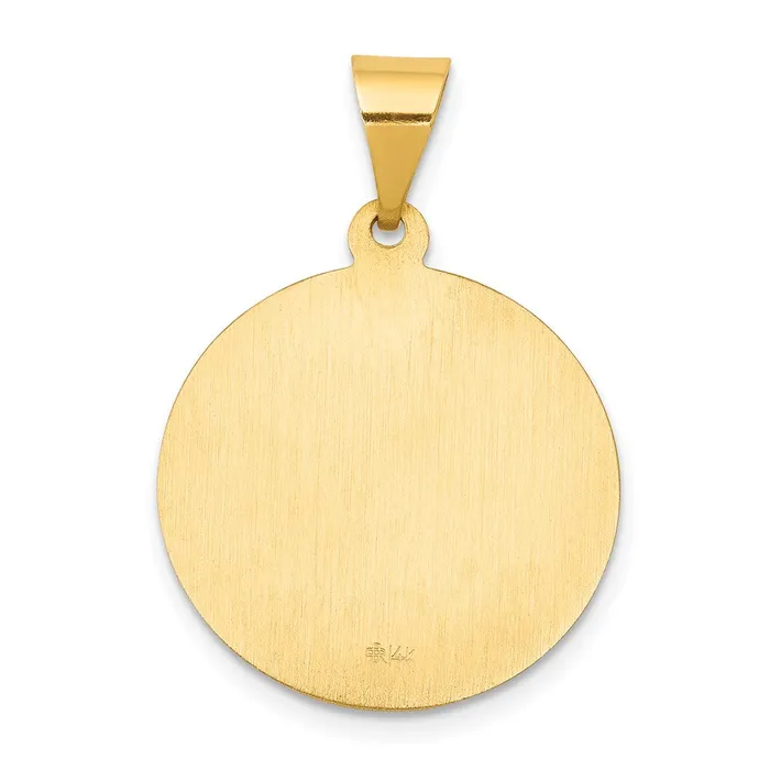 Necklaces TreasureFineJewelers 14k Yellow Gold Polished and Satin St Francis Medal Hollow Pendant