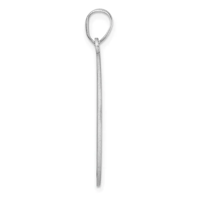 Necklaces TreasureFineJewelers Large Sterling Silver Rhodiumplated Fancy Script Letter D Initial Pendant