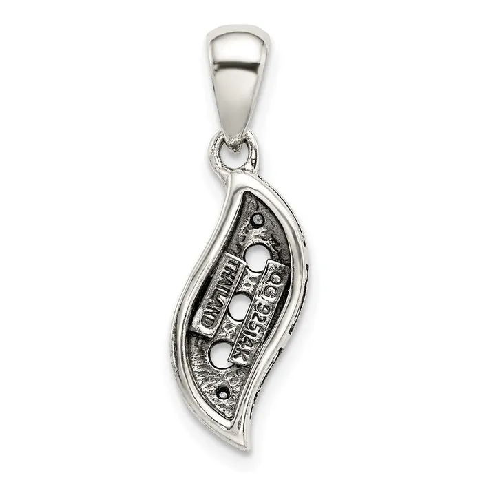 Necklaces TreasureFineJewelers Sterling Silver 14k Threestone and Diamond Mothers Pendant