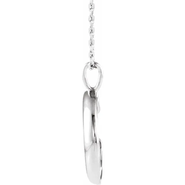 Necklaces TreasureFineJewelers Sterling Silver Crescent Moon 1618 Necklace
